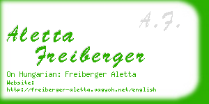 aletta freiberger business card